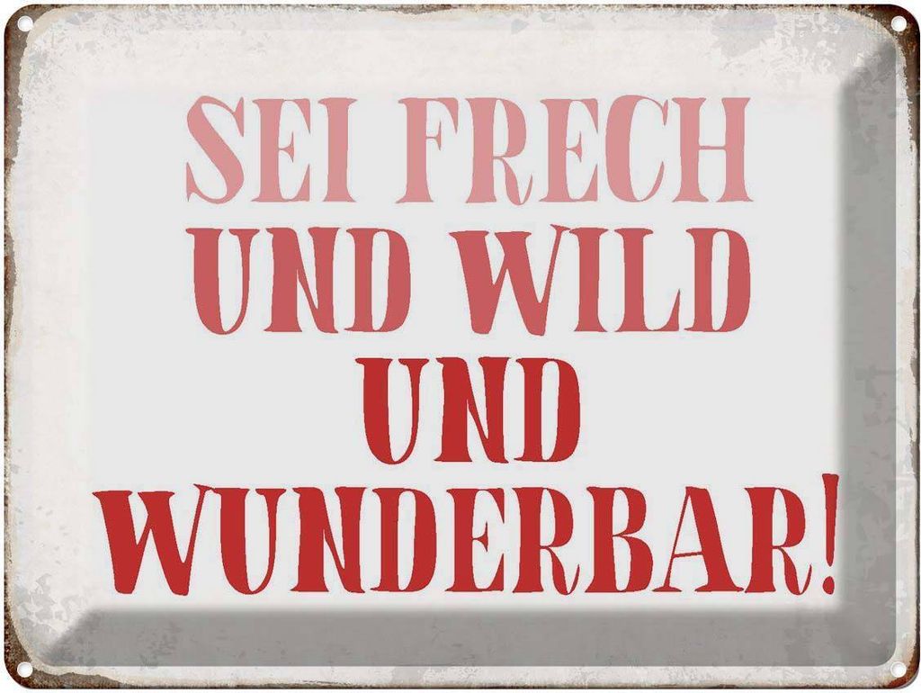 vianmo Blechschild 30x40 cm sei frech und wild wunderbar Spruch Zitat