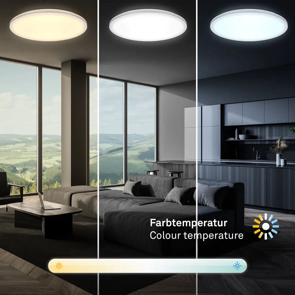 Plafonnier LED Briloner Pulup Ø49cm CCT avec Télécommande Chrome Mat - 4