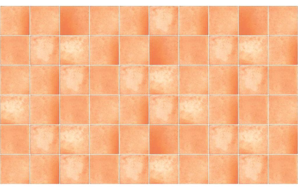 Rutschfeste Bodenaufkleber mit Schutzfolie – 60 Terrakotta-Bodenfliesenaufkleber, Design Girolata – 120 x 200 cm – 60 Aufkleber à 20 x 20 cm