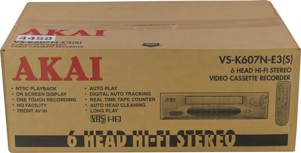 Magnétoscope 6 têtes Akai VS-K607N-E3 HiFi Stéréo Neuf Boîte d'Origine