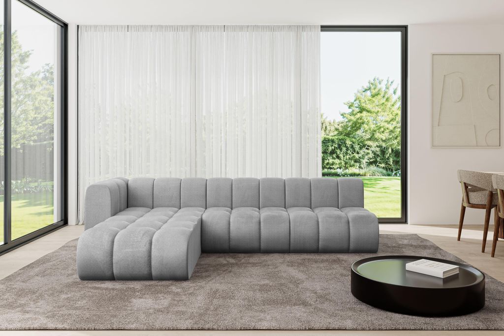 ALTDECOR Modulares Sofa Ecksofa in L-Form - Darnel-L2 - 296x177x70 cm Grau - Corner modular Sofa Eckcouch Couch Wohnlandschaft Cauchsofa Bodensofa ...
