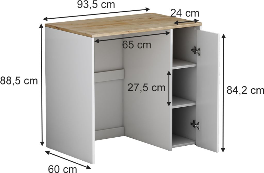 Vicco Waschmaschinenschrank Viktor, 93.5 x 88.5 cm mit 3 Produktbild 3