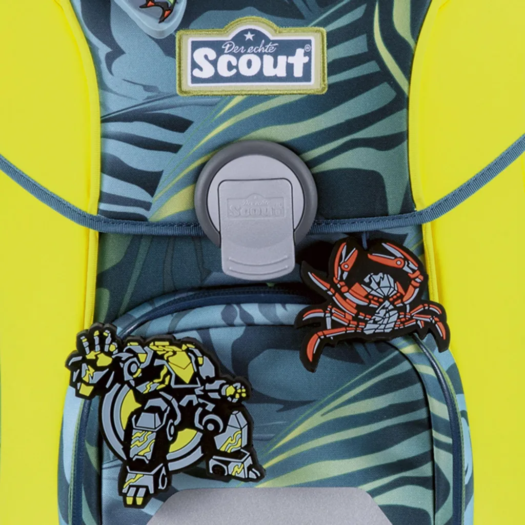 Cartable Scout Basic Micro Action gris-vert avec kit scolaire 4 pièces - 11