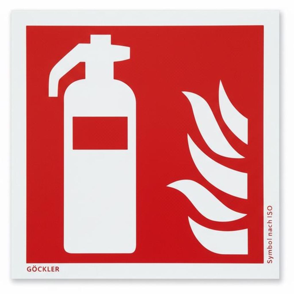 Mucola Feuerlöscher Brandschutzzeichen 15x15 cm – wetterfeste Kunststoffplatte, Sicherheitsschild nach ISO 7010 F001, UV-beständig, für Innen ...