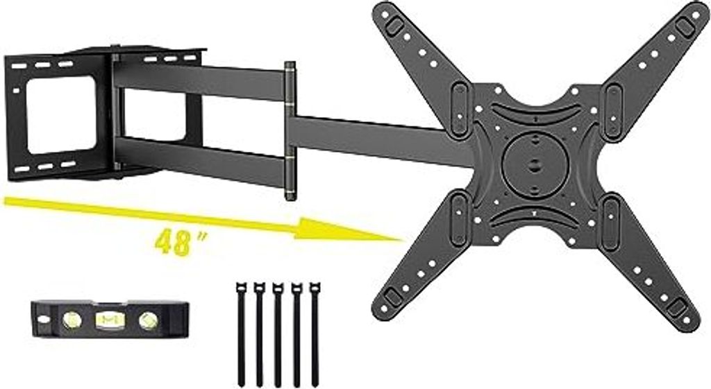 WHYFONE TV Wandhalterung mit 1219mm Langer Reichweite, 90 Drehbare Wandhalterung Fernseher Schwenkbar Neigbar Voll Beweglich TV Halterung fr 26-60 ...