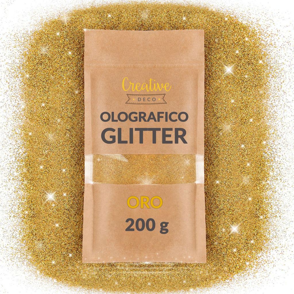 Creative Deco 200g Oro Polvere Brillantini per Decorazioni, Immagine del prodotto 