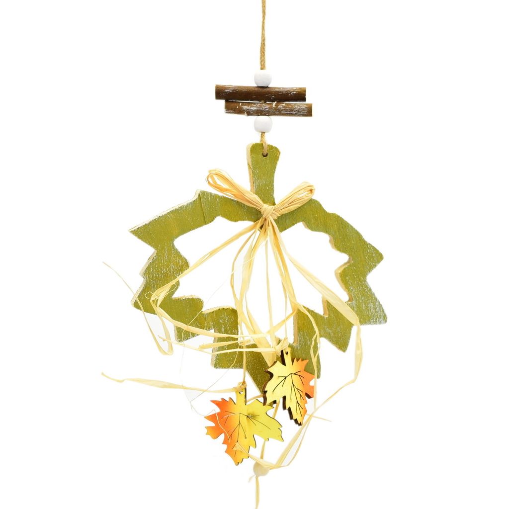Suspension feuille de bois vert Image du produit 