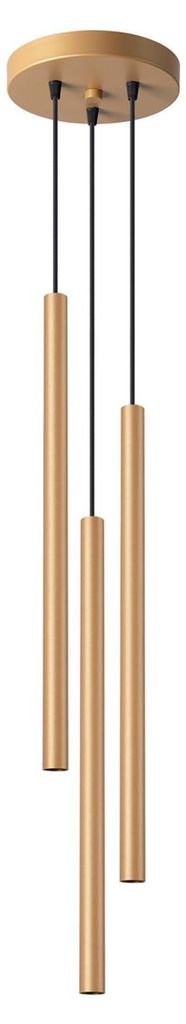 Pendelleuchte Metall 20 cm breit H: max. 115 cm in Gold G9 3-flammig Modern Hängelampe
