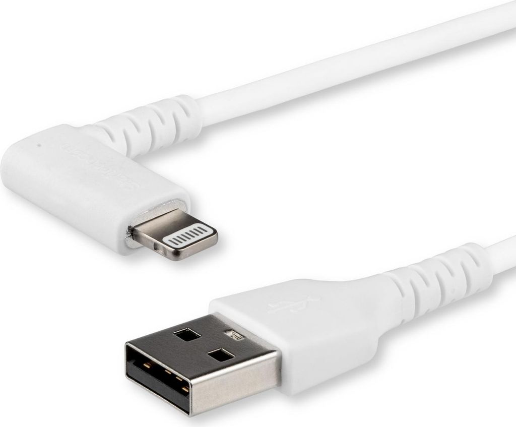 StarTech.com 2m USB-A auf Lightning-Kabel - 90° rechtwinkliges USB Typ-A auf Ladekabel - Synchronisationskabel - Apple MFi- iPad/iPhone 12 - Weiß...