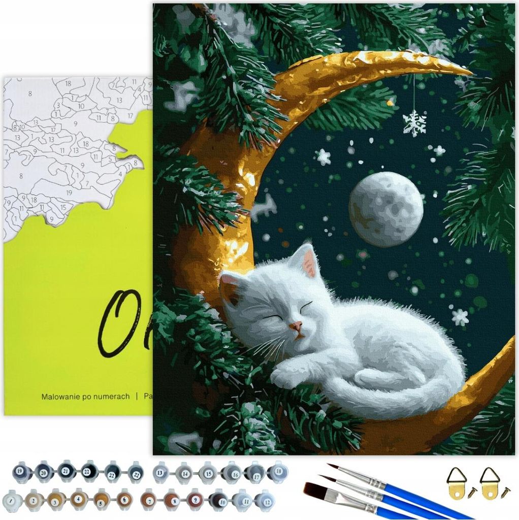 Malen nach Zahlen Erwachsene & Kinder Tiere Katze Mond Produktbild 