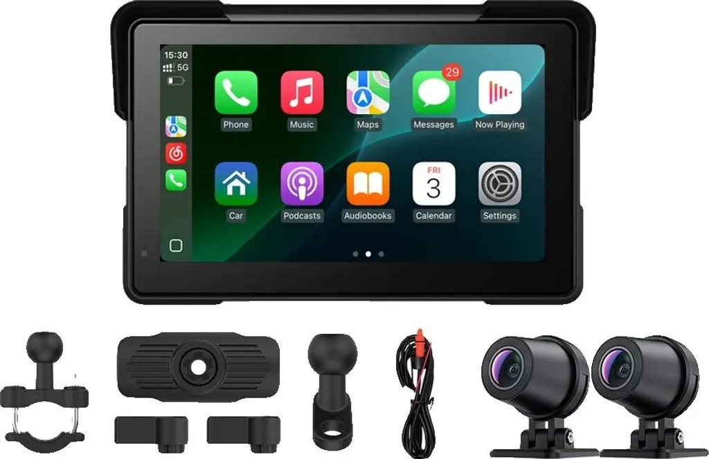 GPS Moto avec Enregistreur 4K Intégré pour Voyages et Balades Routes