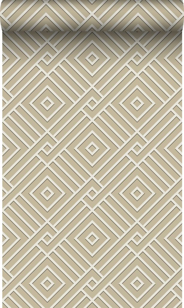 Origin Wallcoverings Tapete 3D grafisches Motiv Beige 50 x 900 cm