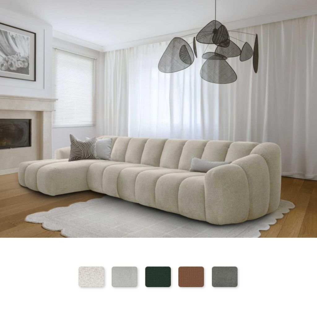 MIUFORM Shell M Sofa Armlehne LINKS - 325x165 cm - Beige - Modulsofa Couch