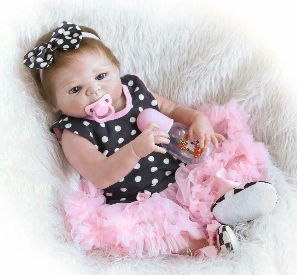57cm Ganzkörper Silikon Vinyl Reborn Babypuppe Doll Mädchen Produktbild 