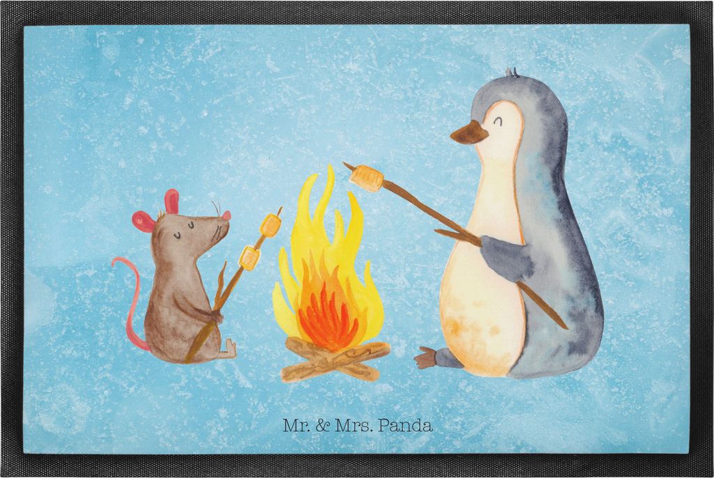 Mr. & Mrs. Panda Gummi-Fußmatte Pinguin Lagerfeuer 50 x 75 Produktbild 