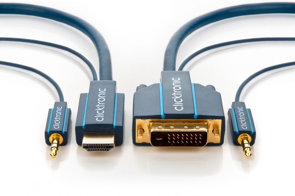 ClickTronic 70137, DVI-D + 3.5mm, HDMI + 3.5mm, Gold, -10 - 80 °C