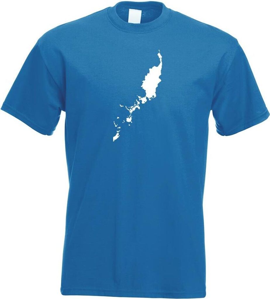 Kiwistar - T-Shirt - royal - Palau Umriss Kontur Herren Funshirt Bedruckt Design Sprüche Spruch Motive - mit Motiv Bedruckt - Funshirt Design - Sp...