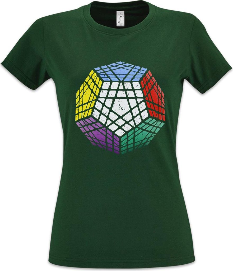 Urban Backwoods Vintage Megaminx, Damen T-Shirt, Farbe: Grün, Größe: XL