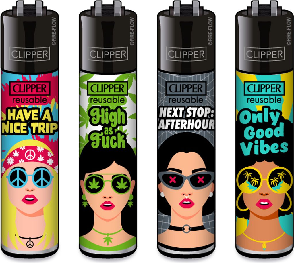 Clipper Feuerzeug 4er Set Girls Produktbild 