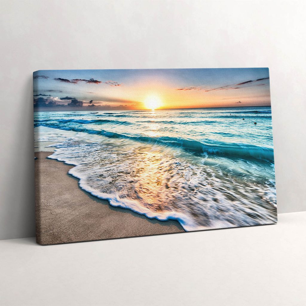 Strand Meersand – Leinwandbild Wandbild – 60x40 cm – Leinwandbilder – Wandbilder – Schlafzimmer – Flur