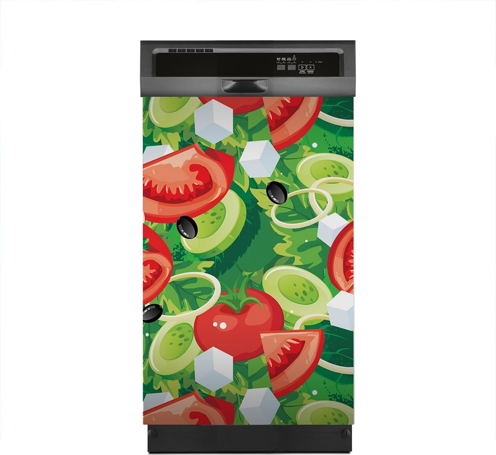 Aufkleber sticker 45x70 cm Dekorative folie Spülmaschine - Kopfsalat Tomaten Salat