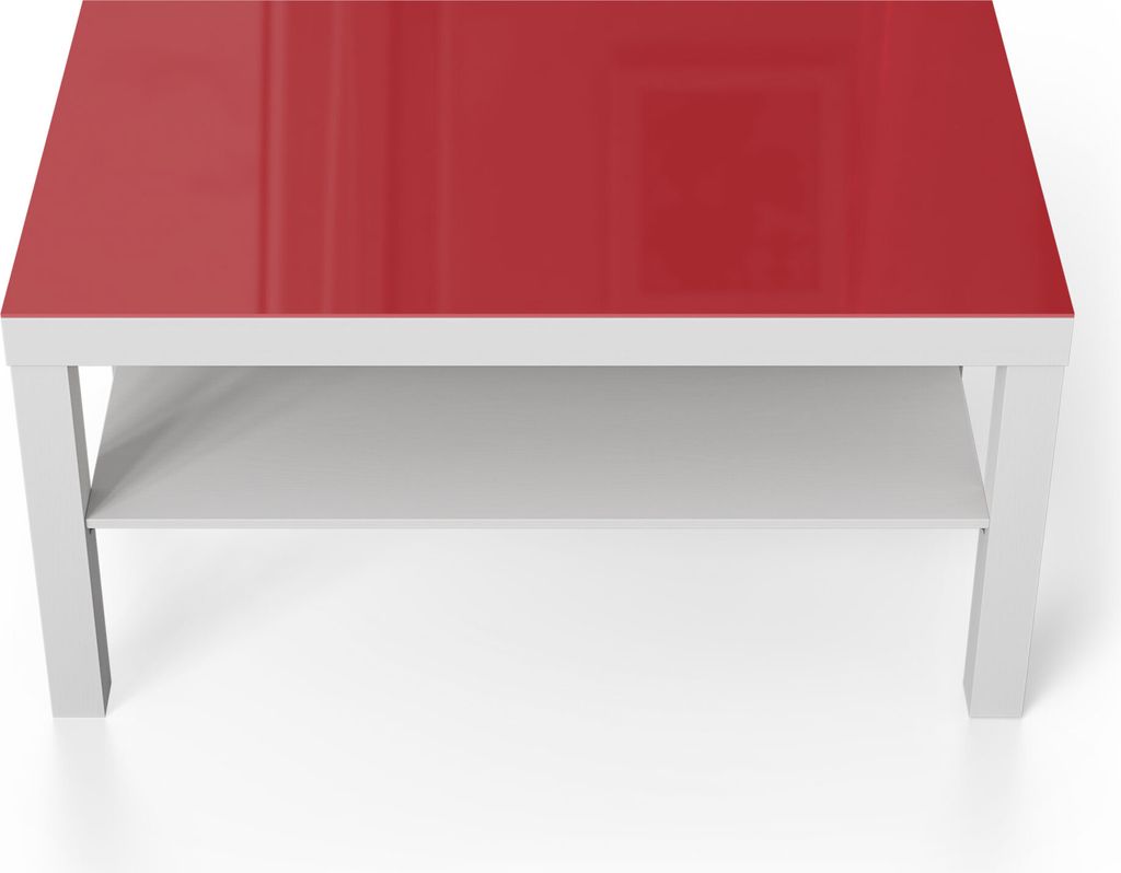 DEQORI Couchtisch 90x55 cm Weiß 'Rot' Glas Beistelltisch Produktbild 