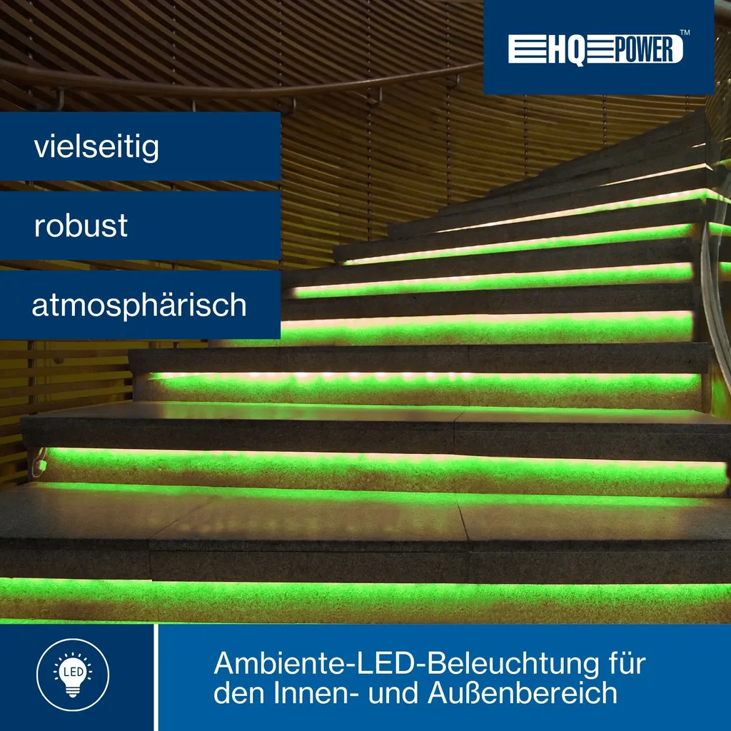 Éclairage extérieur vert 9m pour illuminer une terrasse ou une façade