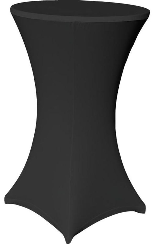 Stehtisch Husse Schwarz Ø 70 cm mit Fußlaschen Stretch Produktbild 