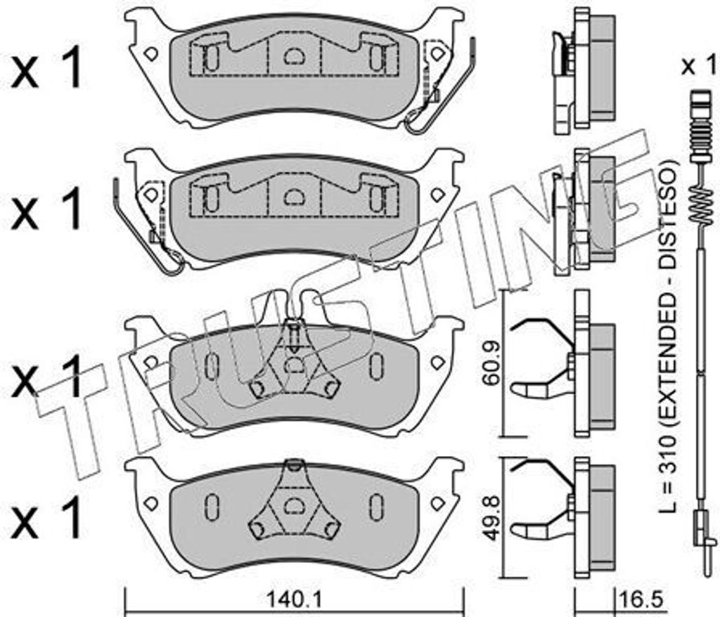 TRUSTING Bremsbeläge Satz Hinten Bremsklötze passend für MERCEDES-BENZ M-Klasse (W163) 586.1W
