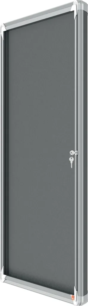 Vitrine d'affichage Premium Plus feutre gris 9xA4 avec porte rabattable