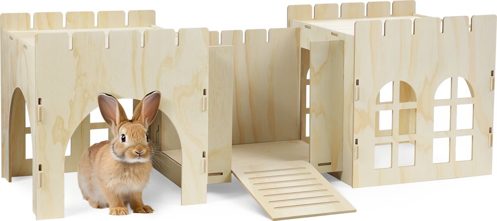 Kaninchenhaus Für 2 Kaninchen 2-stöckiges Kaninch Produktbild-Vorschau 11