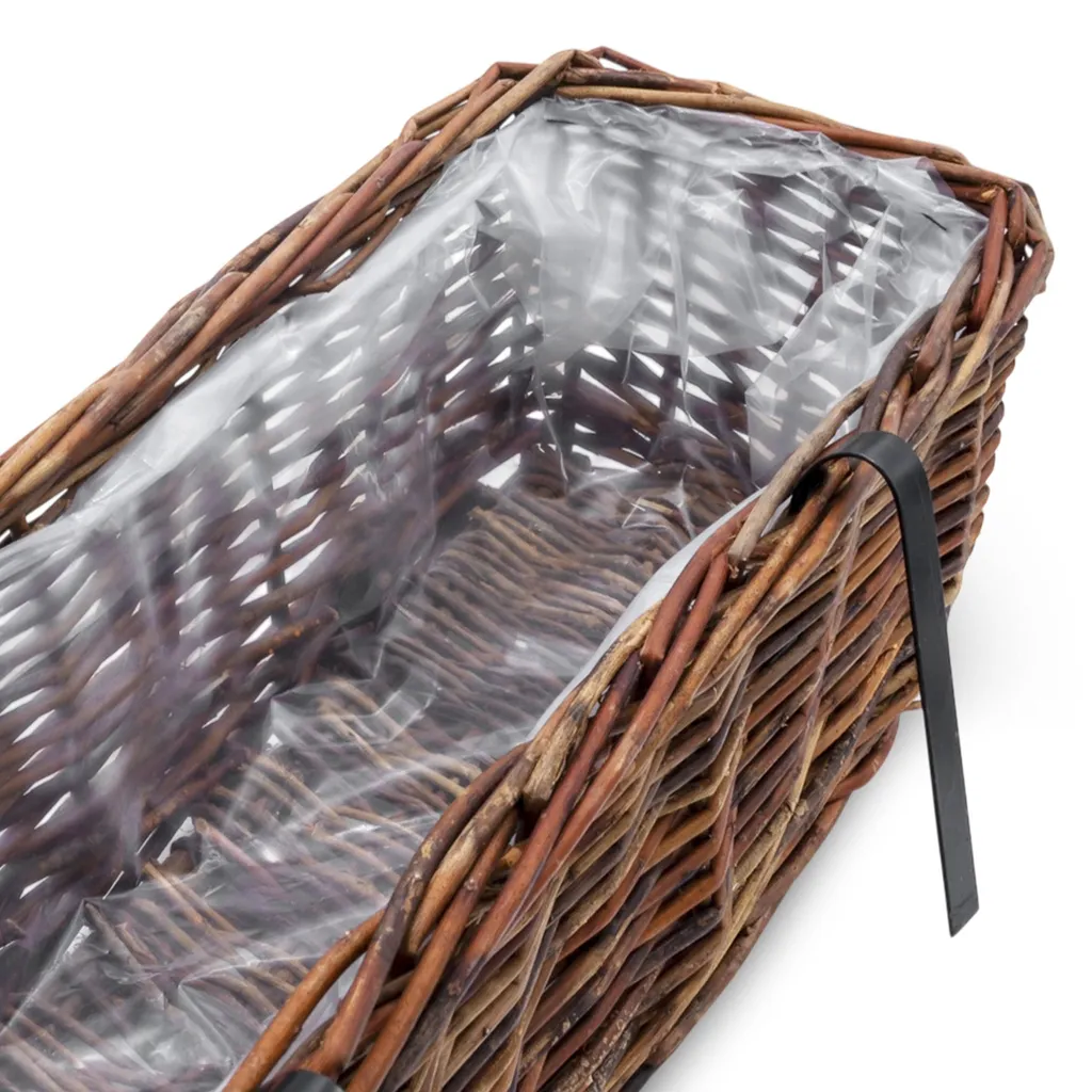 Jardinière d'Angle en Rotin pour Rambarde Fine : Fixation Stable 35mm