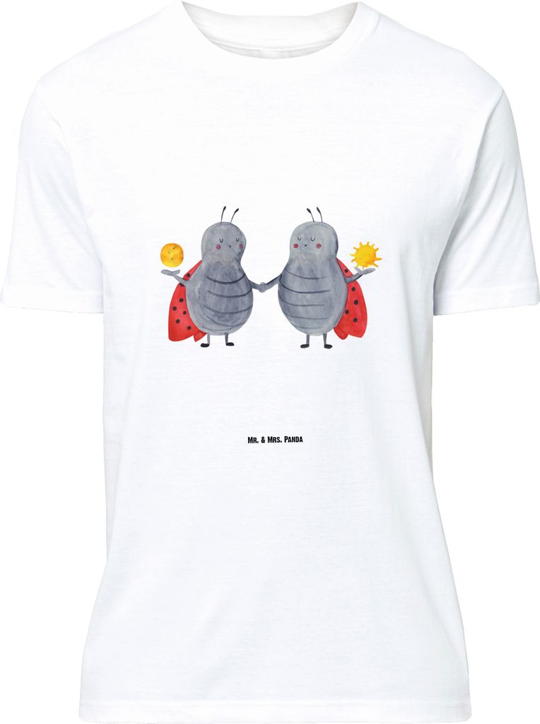 Mr. & Mrs. Panda Größe M T-Shirt Sternzeichen Zwilling - Weiß - Geschenk, Shirt, Glückskäfer, Tshirt, Marienkäfer, Herren, Zwillinge, Zwillin...