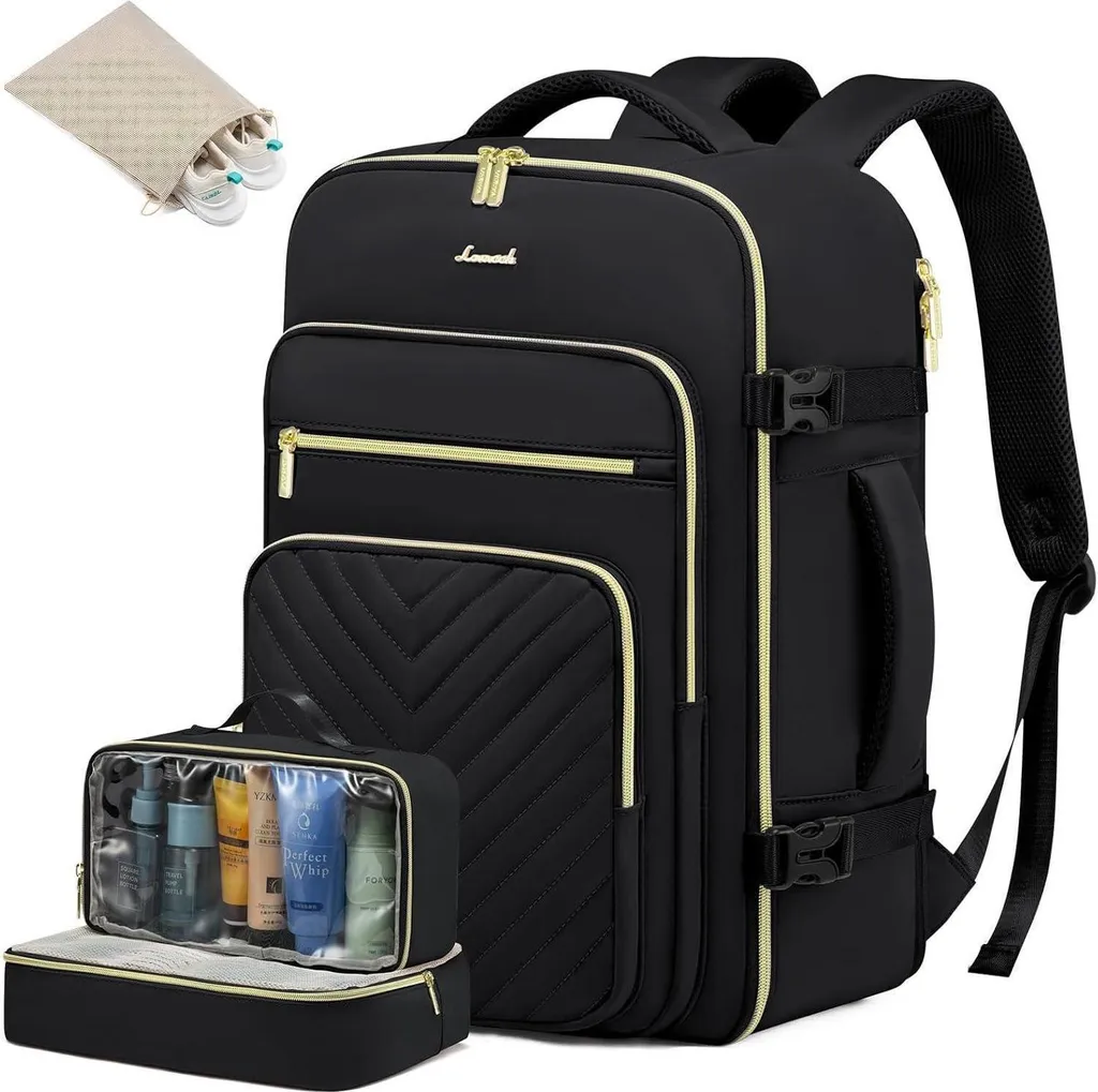 Sac à dos 40L femme anti-pluie pour transporter un PC 17 pouces noir