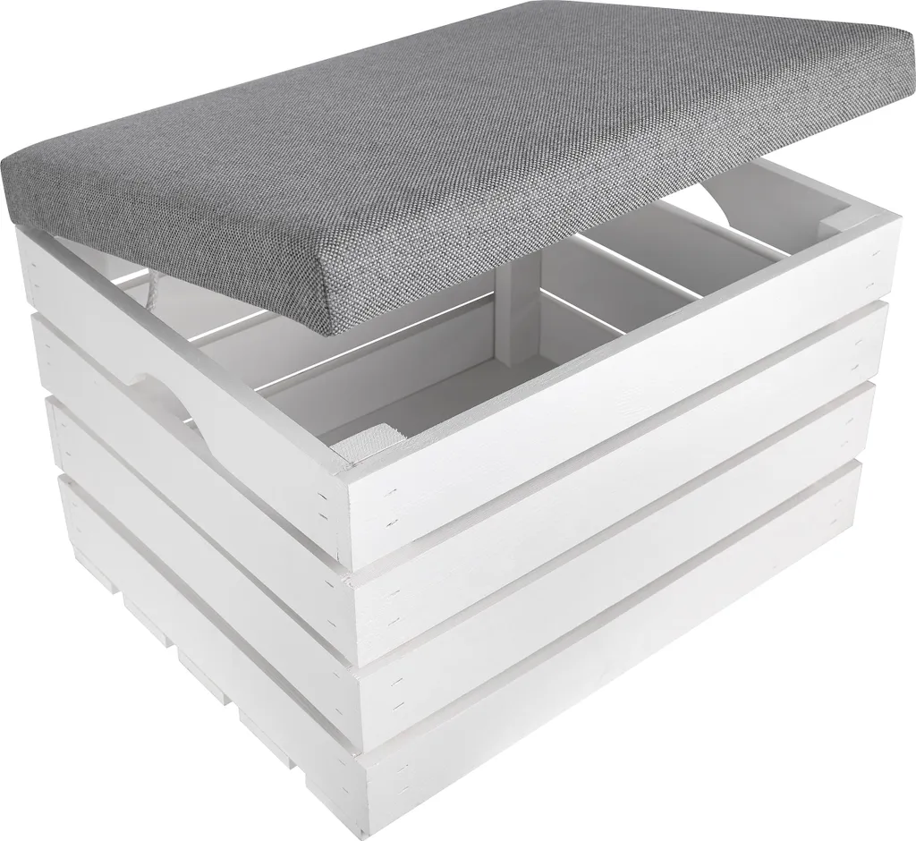 Creative Deco Coffre de Rangement Blanc 50x40x35 cm - Banc et Tabouret