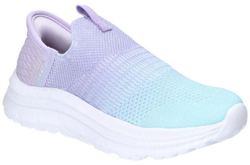 American Club ES176, Kinder Slip On Sneaker Leder-Einlegesohle Easy Ins leicht, Lila 27