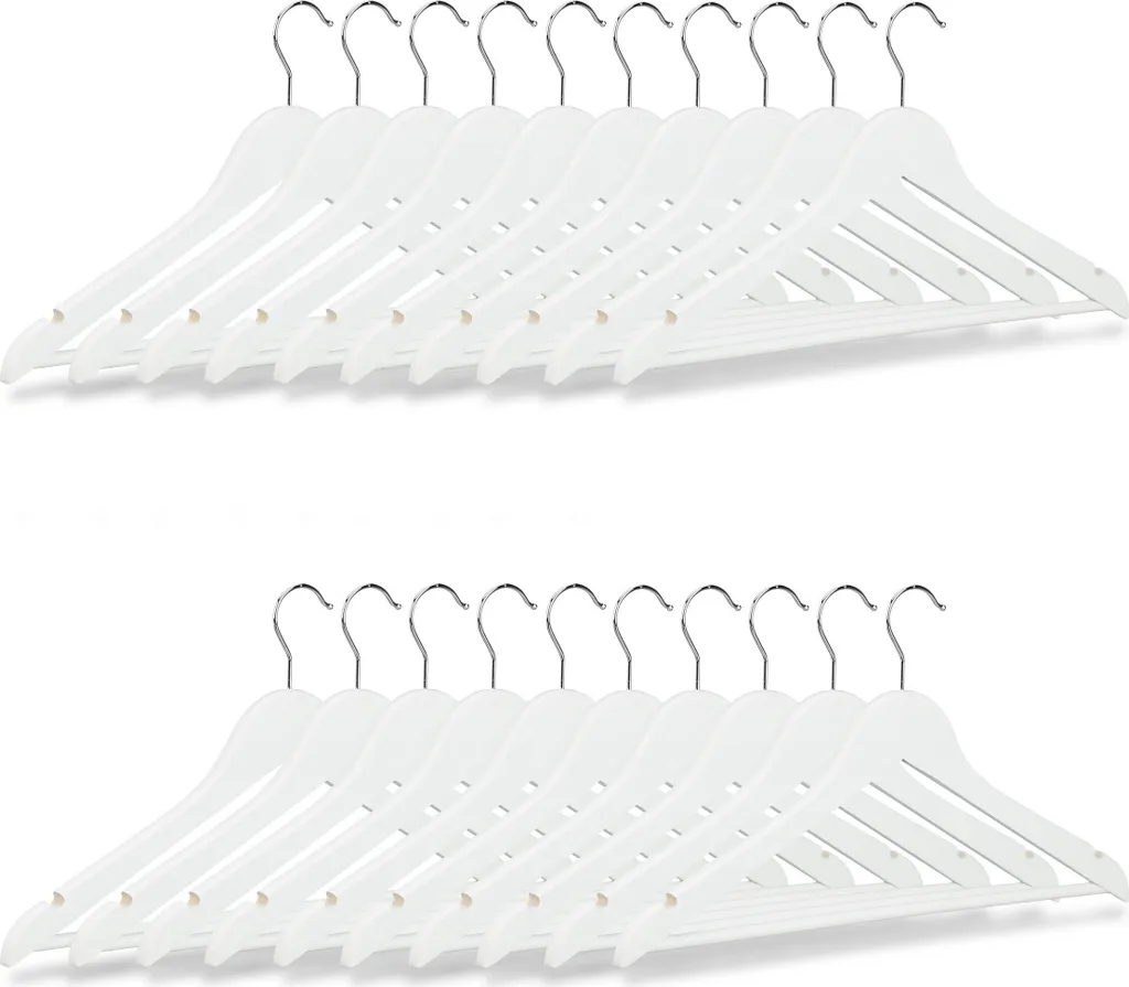 Appendiabiti Relaxdays Legno Bianco 40 Pezzi | Proteggi i Tuoi Vestiti