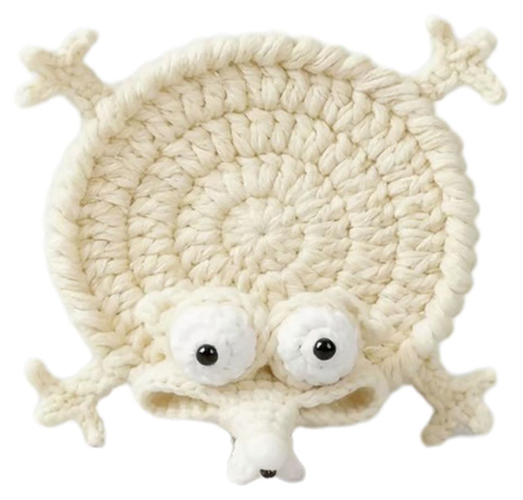 Handgehäkelte, lustige Eichhörnchen-Untersetzer, niedliche, gestrickte Getränkeuntersetzer aus Baumwolle, hitzebeständig und saugfähig, isolie...