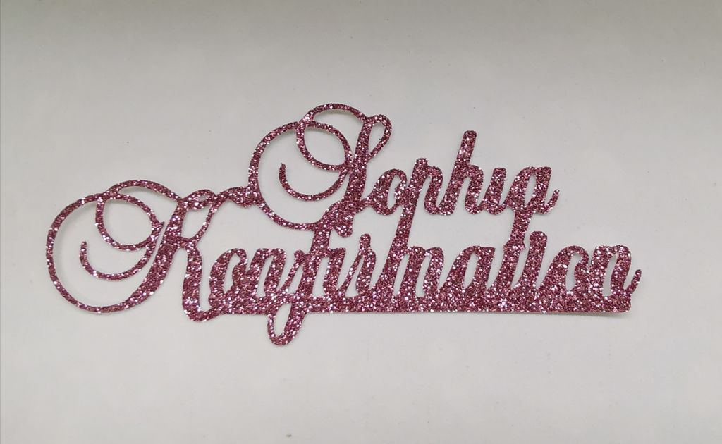 Konfirmation mit gewünschte Name und Farbe. Cake Topper Geburtstag Torten Stecker Kuchen Deko Rosa Gold Silber