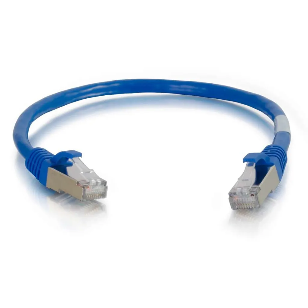 Cordon RJ45 Cat6a 15m Bleu S-STP C2G pour Réseau Ethernet 10 Gigabit