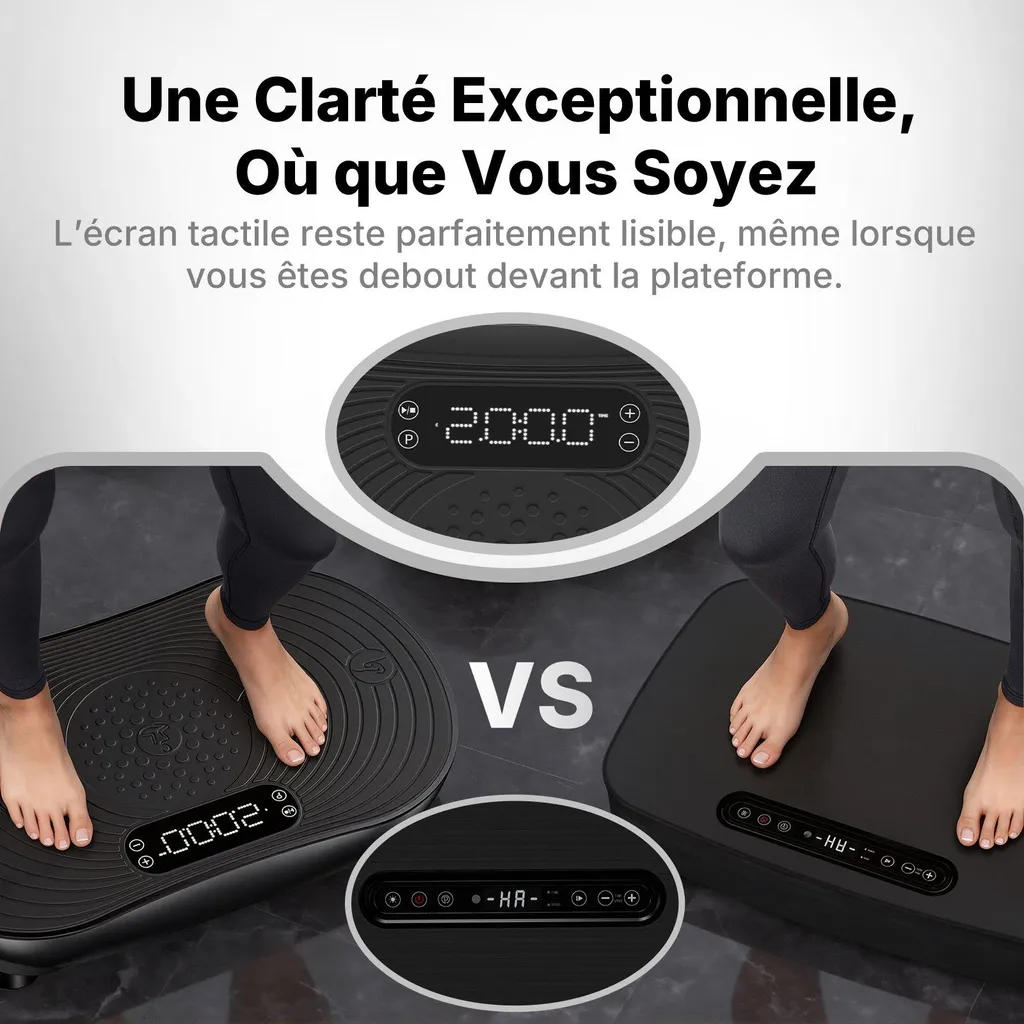 Plateforme Vibrante Silencieuse 99 Vitesses - Écran LED et Bluetooth - 3