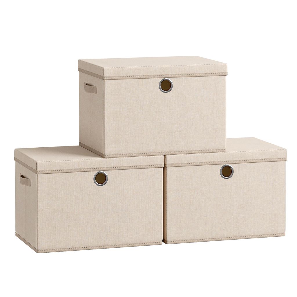 SONGMICS Sada 3 úložných boxů, úložné boxy, stohovatelné s Obrázek produktu 