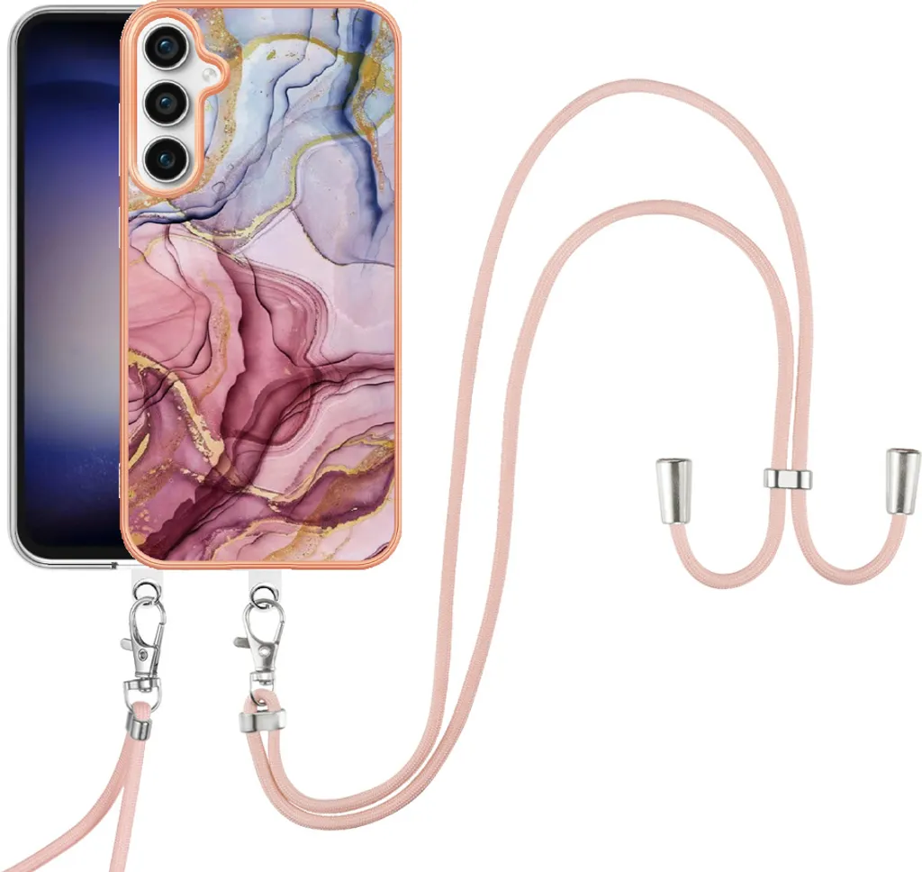 Cover Samsung S23 FE Oro Rosa con Tracolla - Accessorio Moda TPU