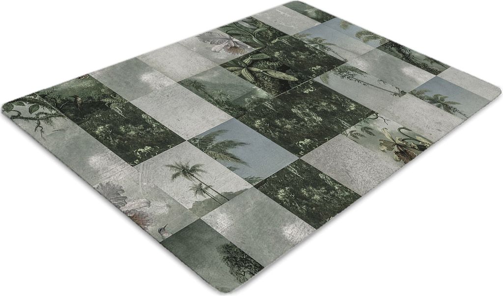 Stuhlunterlage Bürostuhlunterlage 120 cm x 90 cm Bodenmatte Bürostuhlunterlage - Tropisches Patchwork.