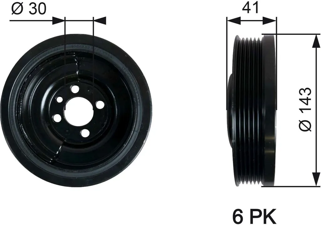 Amortisseur de vibration vilebrequin TVD1031 pour Fabia, Roomster et A2