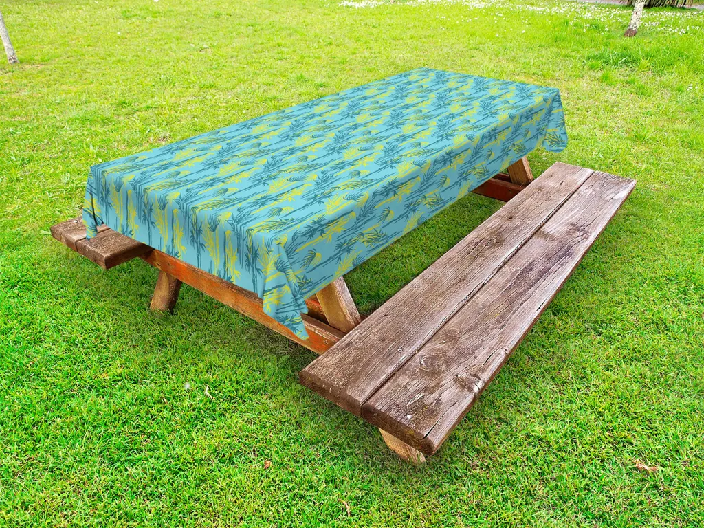 Tovaglia Esterni 145x305 cm Impermeabile ABAKUHAUS Bambù Giallo