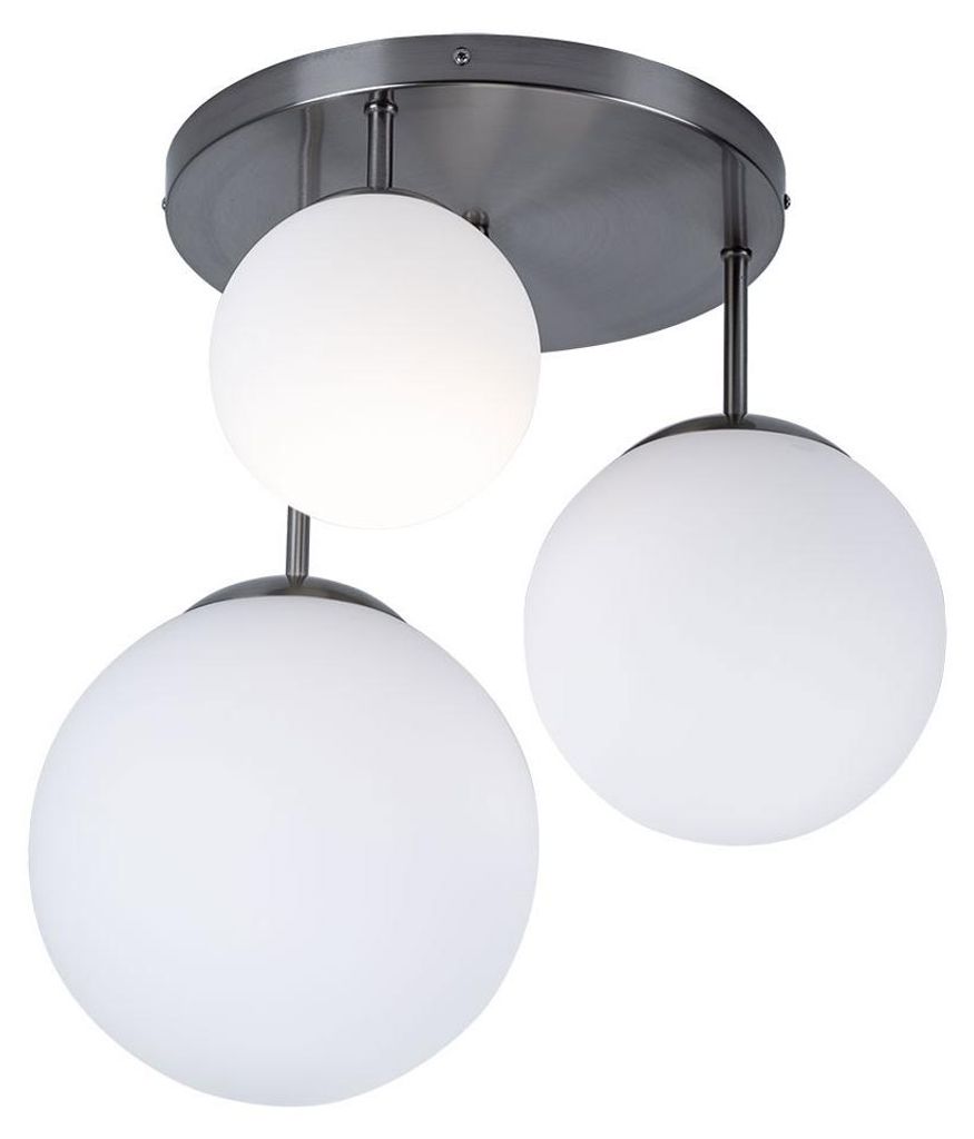 Deckenlampe, Kugel Design, Glas satiniert, D 46,5 cm Produktbild 