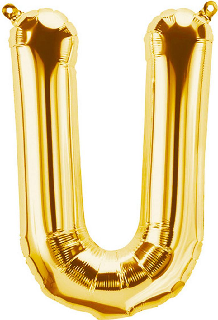 Folienballon Buchstabe U, gold, ca. 80 cm, für Luftbefüllung