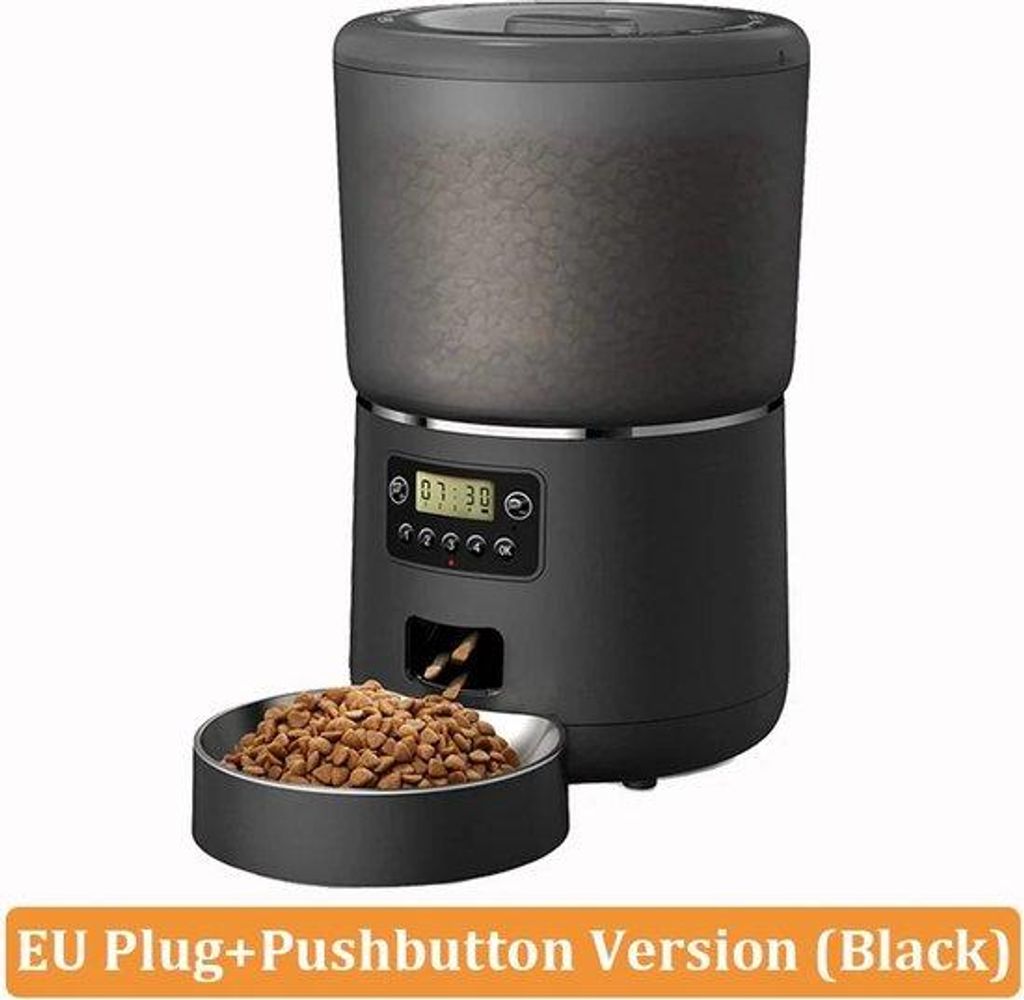 Automatische Tierfutterbox - Hund und Katze - Katzenfutterbox - Futterautomat Mit App - 4 Liter - Schwarz