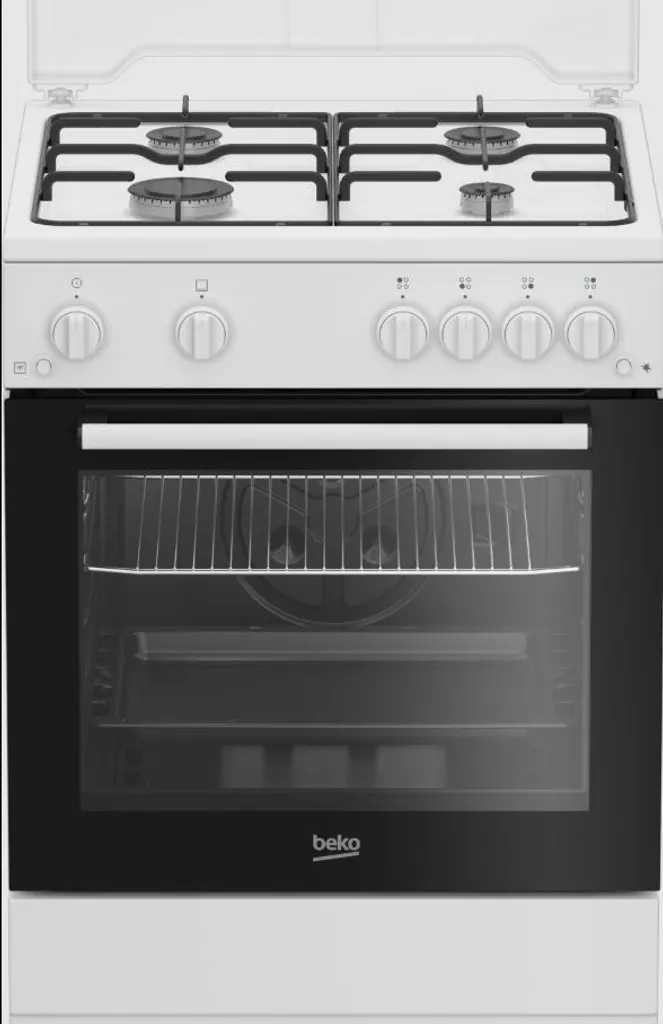 Cuisinière Beko 60x60 avec Grand Four 64L et Allumage Une Main Noir
